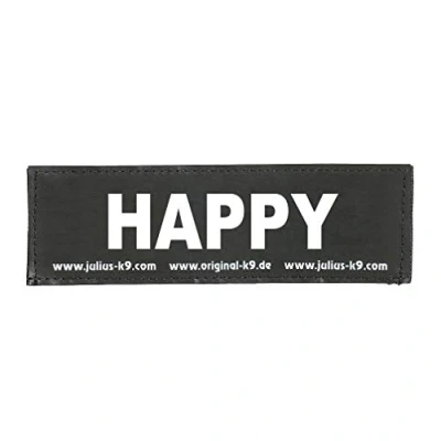 Afbeelding van Julius K9 Tekstlabel Happy groot