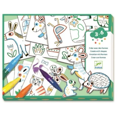 Image de Coffret créatif Djeco Créer avec des formes animaux