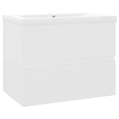 Image de vidaXL Armoire d&#039;évier avec lavabo intégré Blanc Bois d&#039;ingénierie