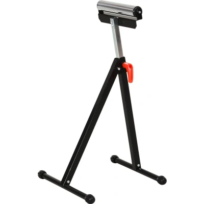 Afbeelding van HOMCOM Rolbok zaagbok met rol steunbok materiaalsteun instelbaar tot 90 kg metaal E30 001