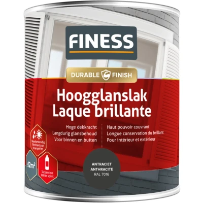 Afbeelding van Finess hoogglanslak 750 ml, antracietgrijs ral 7016
