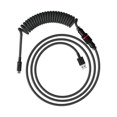 Afbeelding van HyperX USB C Kabel Spiraalontwerp Grijs/Zwart