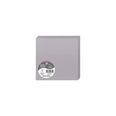 Afbeelding van Clairefontaine 21832C 25 dubbele kaarten vierkant formaat (13,5 x 13,5 cm) 210 g/m² kleur koala grijs uitnodigingskaart voor gebeurtenissen &amp; match serie Pollen premium papier glad