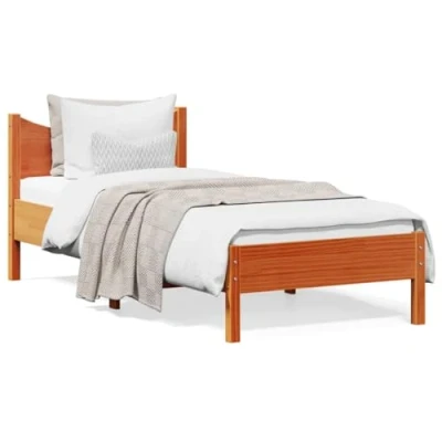 Afbeelding van Bedframe massief grenenhout wasbruin 75x190 cm