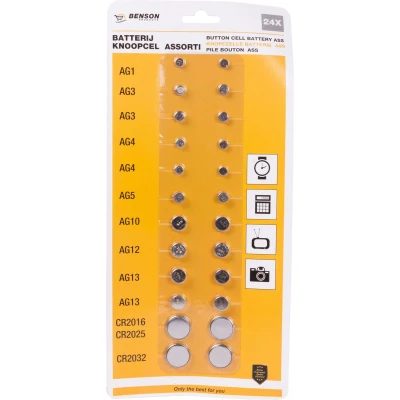 Afbeelding van Raymax Batterij Knoopcel Assortiment 24 stuks