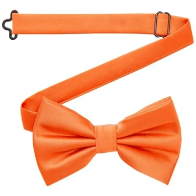 Afbeelding van DonDon handgemaakte vlinderdas voor heren, zijdelook, 12 x 6 cm, vlinderdas, Oranje
