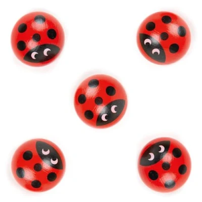 Afbeelding van Nene Toys Set van 5 houten reserveonderdelen voor het lieveheersbeestje verenigingsspel lieveheersbeestjes hoogwaardig hout [ideaal verloren onderdelen]