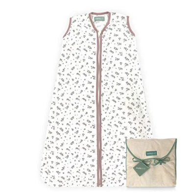 Afbeelding van molis&amp;co. Babyslaapzak 0,5 TOG. Ideaal voor zomermaanden. 100% katoen, bloeiroze, maat 0 maanden
