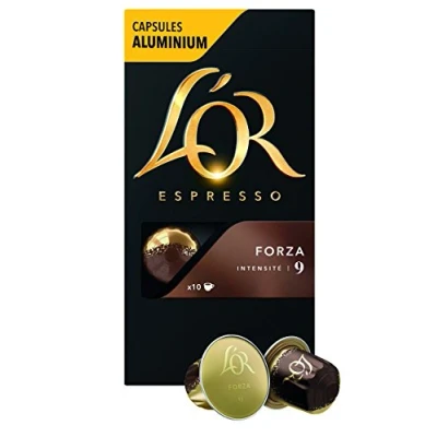 Afbeelding van L&#039;Or Espresso Koffie Forza intensiteit 9 10 capsules van aluminium, compatibel met Nespresso® machines