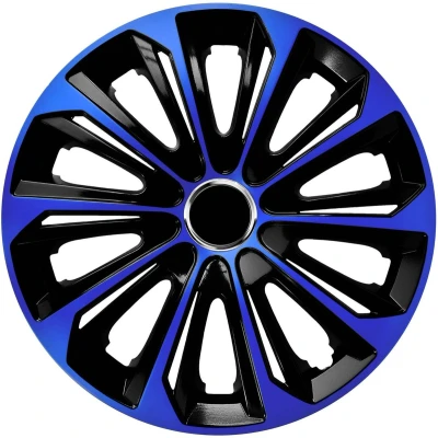 Afbeelding van NRM wieldoppen 14&quot; zwart met blauw set van 4 stuks ABS / Duurzaam Resistant