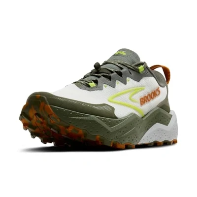 Afbeelding van Brooks Caldera 8 Trail hardloopschoenen, Heren, Maat: 48.5, Dusty olive lime oyster Textiel