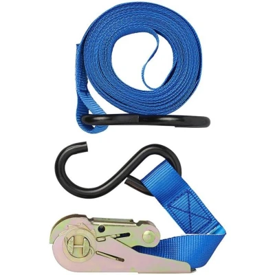 Afbeelding van Pro Plus Spanband met Ratel Inclusief 2 Haken Blauw 25 mm x 5 meter