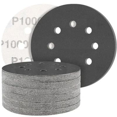 Afbeelding van Schuurschijven van 125 mm, korrel 1000, schuurpapier, 50 stuks, 8 gaten, ideaal voor slijpen/polijsten/verwijderen