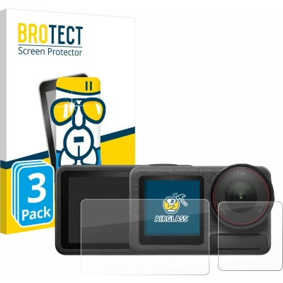 Afbeelding van BROTECT Screenprotector voor DJI Osmo Action 5 Pro (case friendly) Folie Beschermfolie Beschermglas transparant (3 Stuks)