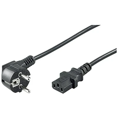 Image de goobay Câble d&#039;alimentation power CEE 7/7 (M) incliné pour IEC 60320 C13 droit CA 250 V 16 A 3 m noir