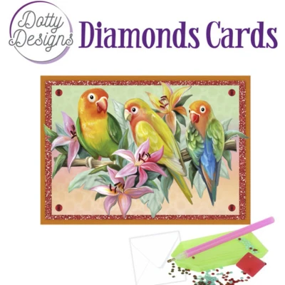 Afbeelding van Dotty Designs Diamond Cards Tropical Birds