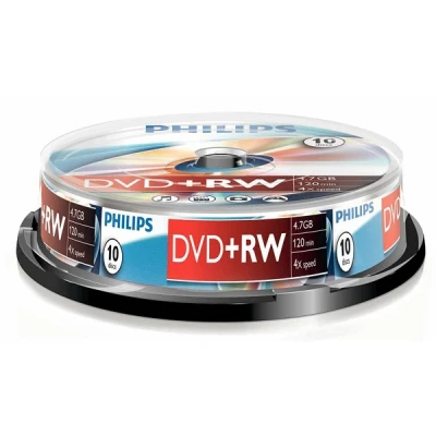 Image de Philips DVD+RW rewritable 10 stuks in cakebox