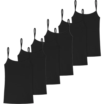Afbeelding van uncover by Schiesser Spaghetti 6ER PACK Hemd, Dames, Maat: XXL, Schwarz