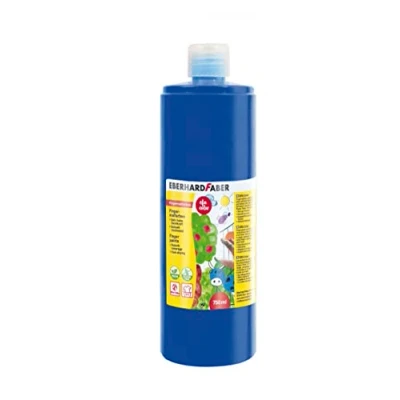 Afbeelding van Eberhard Faber EFA Color 578943 Vingerverf in fles, kobaltblauw, inhoud 750 ml, sneldrogend en wasbaar, voor het mengen creatief schilderplezier