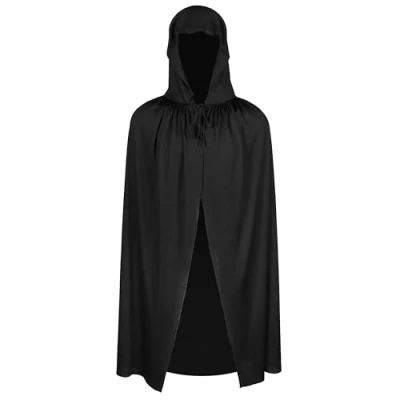 Afbeelding van KarneLux cape met capuchon, als kostuum voor Halloween, carnaval en carnaval, vampierkostuum kinderen, vrouwen mannen (M)
