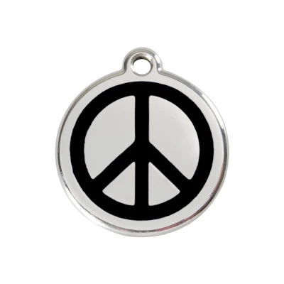 Afbeelding van Peace Black roestvrijstalen hondenpenning medium/gemiddeld dia. 3 cm RedDingo