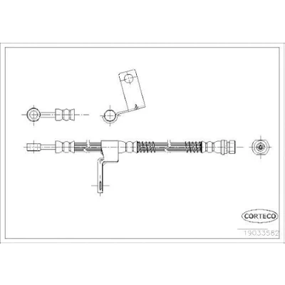 Afbeelding van CORTECO 19033582 Remslang Vooras links 490 HYUNDAI: Getz
