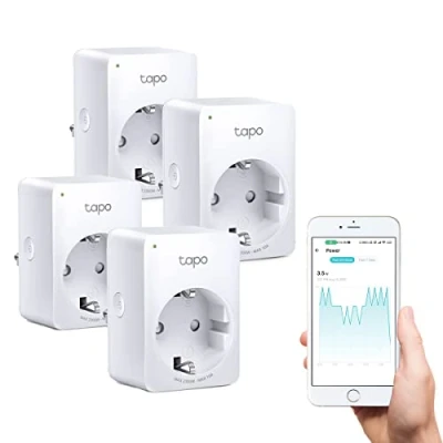 Image de Tapo Prise Connectée WiFi, Suivi de consommation, 16A Type F, compatible avec Alexa et Google Home, Contrôler le ventilateur, climatiseur, Économie d&#039;énergie, Commande vocale, P110(4 pack)