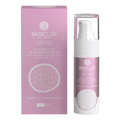 Afbeelding van Basiclab Regenererende huidstructuur serum met ceramden, 1% weerstand en gastronomie, 30 ml, natuurlijke cosmetica, biologisch gezichtserum, voedingsstoffen regenereert