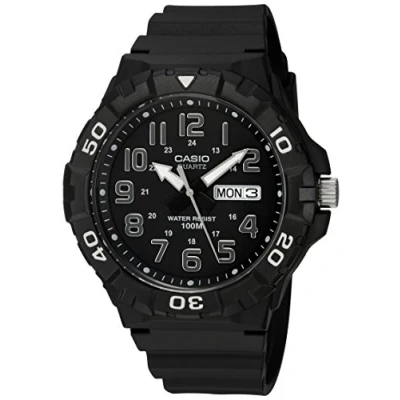 Afbeelding van Casio Heren Horloge MRW 210H 1AVCF, Zwart/Goud, 1AVCF