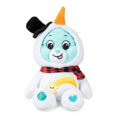 Afbeelding van Care Bears Holiday Bean pluche dier Wish Bear Sneeuwman om te verzamelen, schattig pluche, kerstpluche voor jongens en meisjes, middelgroot, kinderen