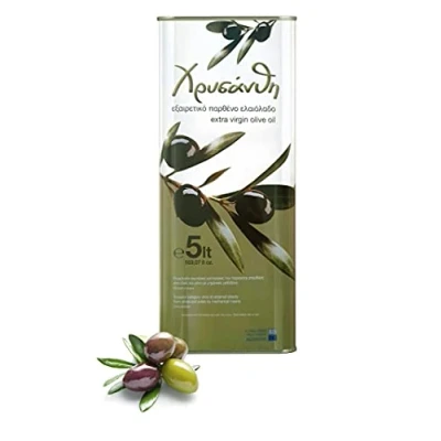 Image de Chrisanthi Huile d&#039;olive extra vierge de Crète première qualité, extraite à froid, en bidon 5 litres (5L)