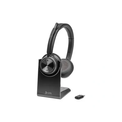 Image de Poly Savi 7320 7300 series micro casque sur oreille DECT sans fil USB A via adaptateur noir certifié UC