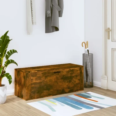 Afbeelding van Schoenenkast wandgemonteerd 100x35x38 cm bewerkt hout eiken