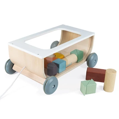 Afbeelding van Janod blokkenkar trekfiguur sweet cocoon