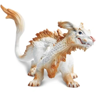 Afbeelding van Safari Speelfiguur Good Luck Dragon 11,5 X 12 Cm Wit/bruin