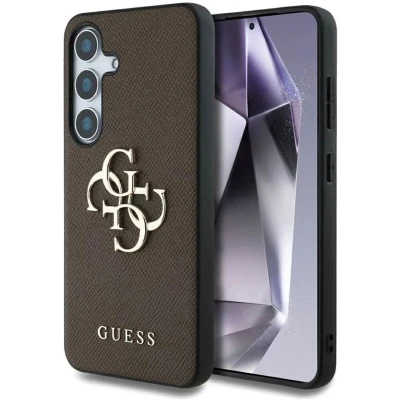Afbeelding van Guess Etui Grained Big 4G Logo Small Classic do Samsung Galaxy S25 brÄ zowy (Samsung S25), Smartphonehoes, Bruin