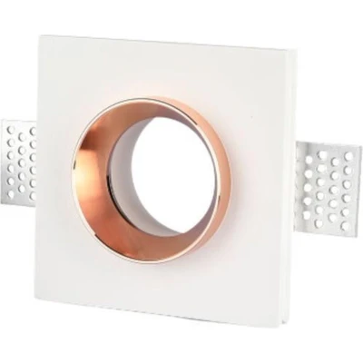 Afbeelding van V tac Inbouwspot Vt 866 Gu10 35w 10x10 Cm Gips/staal Wit/goud