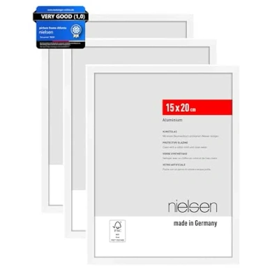 Afbeelding van nielsen Aluminium portretlijst, fotolijst, set van 3, Atlanta, 15 x 20 cm, mat zwart
