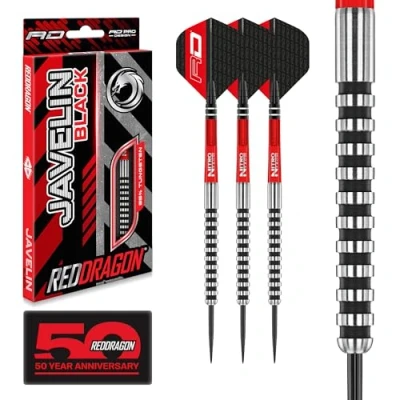 Afbeelding van RED DRAGON Javelin Black Steeltip Tungsten Dartpijlen Professioneel 26 gram