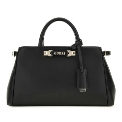 Afbeelding van GUESS handtas schoudertas Lefia Luxury Satchel Black zwart