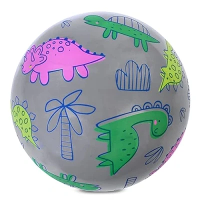 Afbeelding van Dinosaurussen Kleurrijke RUBBEREN bal 23cm, lichtgewicht, STRAND, SPEELBAL, VOOR SPELEN 10m+