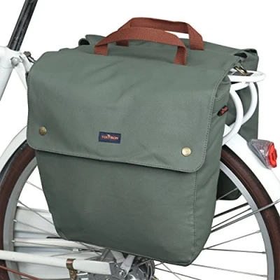 Afbeelding van TOURBON Waterdichte fietszakken Opbergtas Bagagedrager Dubbele tas oprolbaar set (groen)