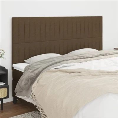 Afbeelding van vidaXL Hoofdborden 4 st 100x5x78/88 cm stof donkerbruin