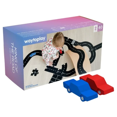 Afbeelding van Way to Play Autobaan King of the Road met 2 auto&#039;s