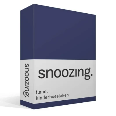 Afbeelding van Snoozing Flanel Kinderhoeslaken Ledikant 60x120 cm Navy