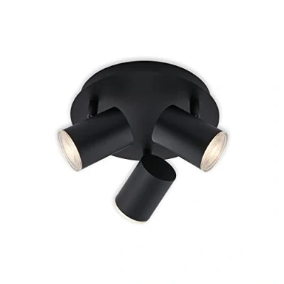 Afbeelding van BRILONER LEUCHTEN BANYO badkamerlamp, 5 W, IP44, zwart, metaal kunststof, incl., 3x GU10, Ø 11,2 cm