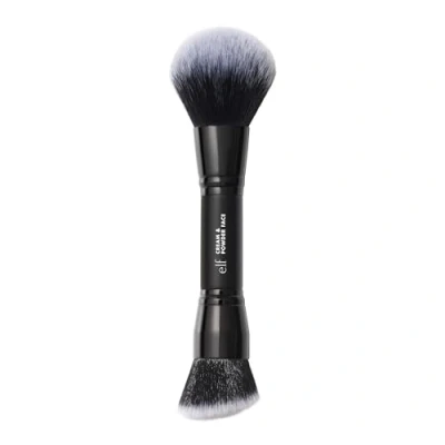 Afbeelding van e.l.f. Dubbelzijdige crème + poederkwast, 2 in 1 make upkwast voor een prachtige, luchtige, veganistische en dierproefvrije teint