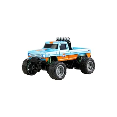 Afbeelding van Amewi Oranje Brushed 1:64 RC auto Elektro Monstertruck Achterwielaandrijving RTR 2,4 GHz Met lichteffect, Incl. accu en laadkabel