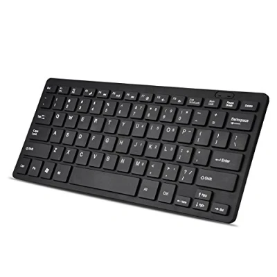 Afbeelding van Cuifati Mini toetsenbord, bekabeld, USB, ultradun, volledig formaat, draagbaar, 78 toetsen, multimedia, klein, geschikt voor pc, computer, Apple Mac, laptop, Windows (zwart)
