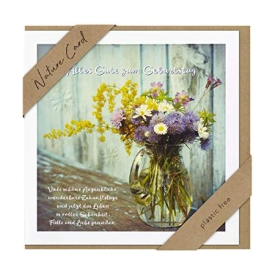 Afbeelding van bsb Verjaardagskaart Nature Card Duurzame Verjaardagskaarten met envelop voor vrouwen en mannen Felicitatiekaart 11,5 x 17 cm